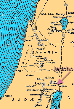 Map of ancient Israel showing location of Jericho.